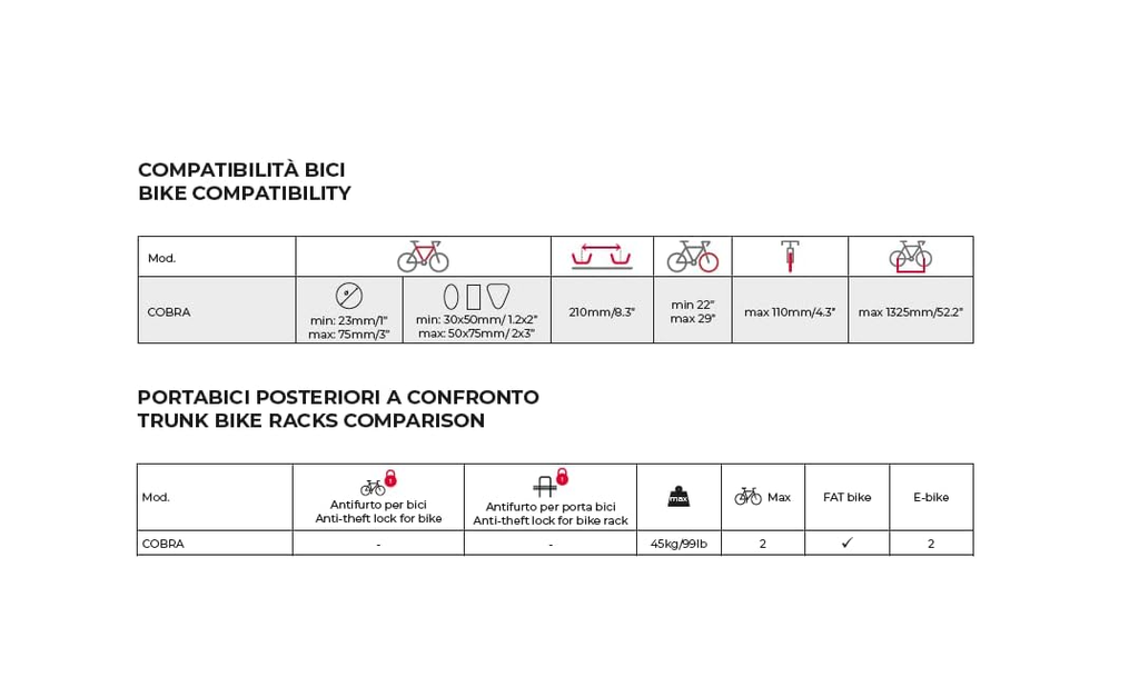 Menabo Cobra kerékpárszállító hátsó ajtóra