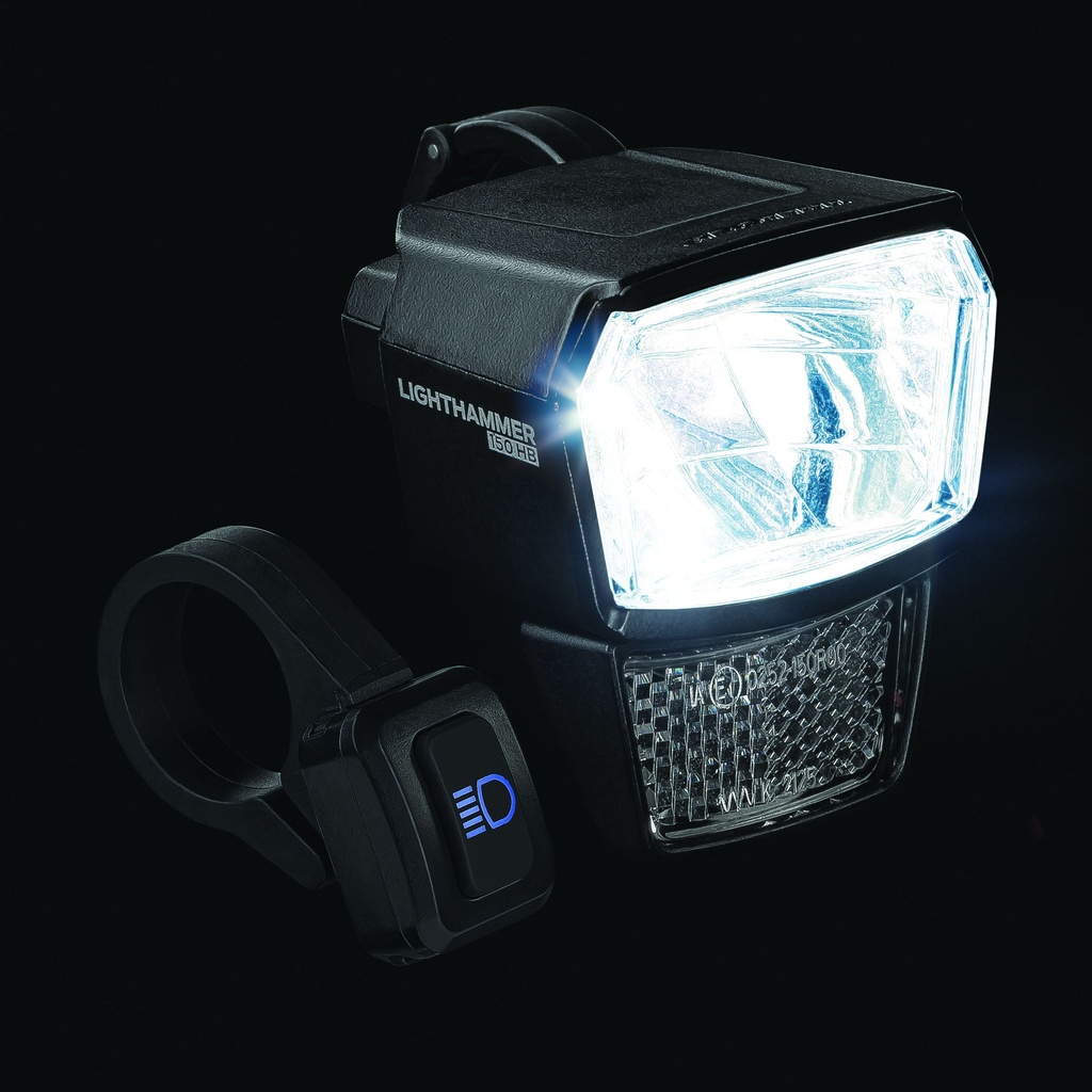 Trelock LS 940-HB-Lighthammer LH150 ZL 400-318/350 első lámpa ebike akkumulátorhoz