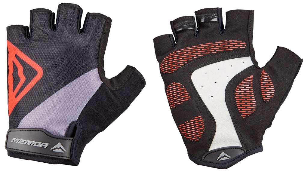 Kesztyű MERIDA CLASSIC GEL rövid fekete-piros - 0381