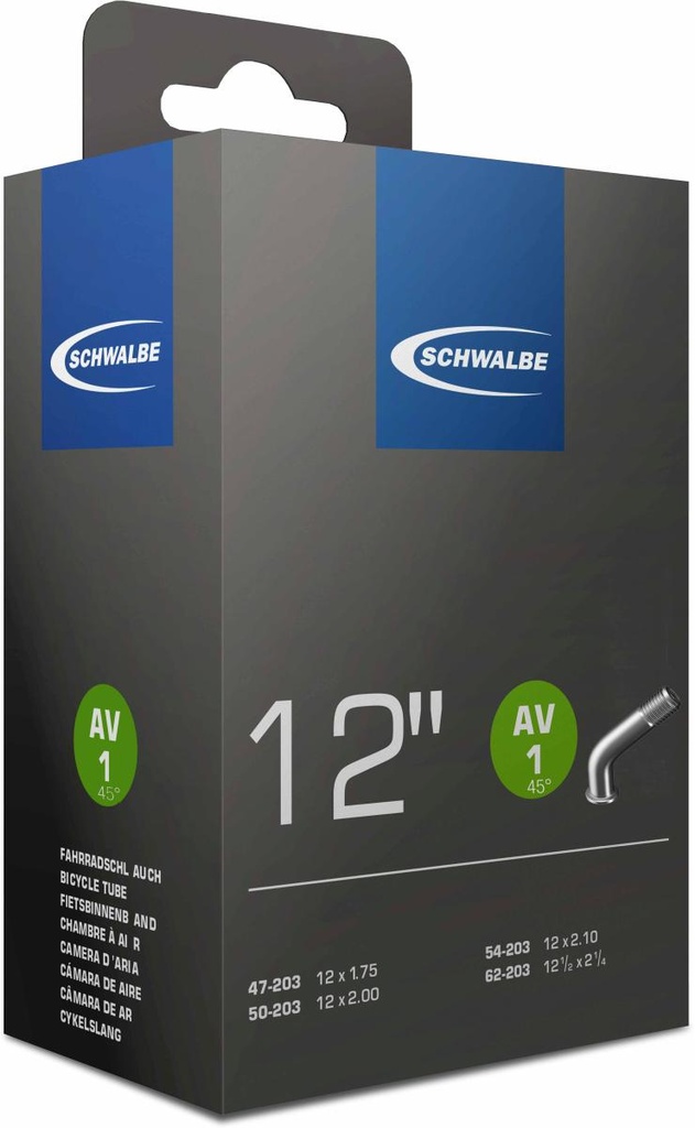 BELSŐ SCHWALBE 12 AV1 12x1,75-2,40 40MM 45FOKOS 80G {25/7}