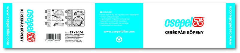 KÖPENY 27X1-1/4 (32-630) CSEPEL P1036 FEKETE