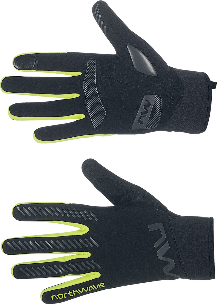 Kesztyű NORTHWAVE téli ACTIVE GEL hosszú, fekete/fluo sárga