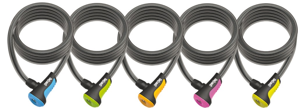 Lakat Onguard Neon spirál kábel kulcsos120cmx12mm (5db:sárga,kék, zöld, narancs, pink)