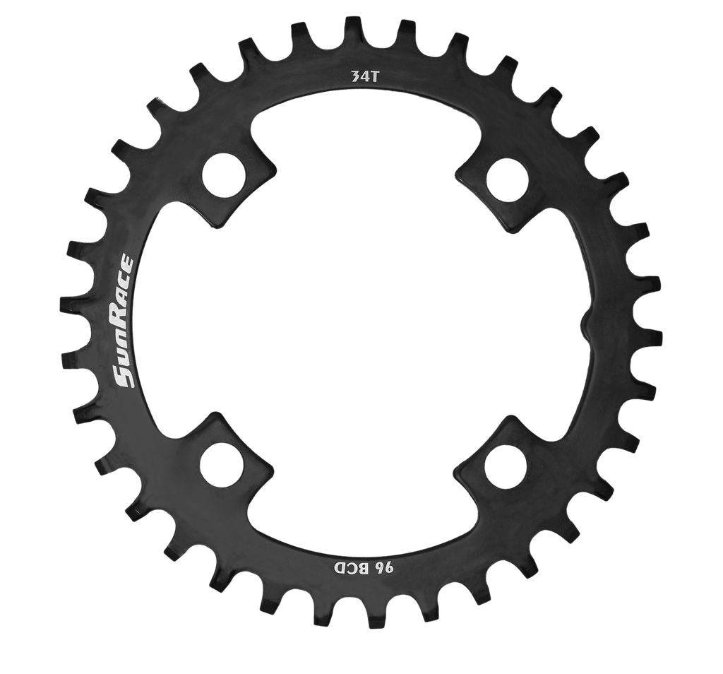 Sunrace CRMS Narrow Wide 4 furatos szimmetrikus lánctányér [fekete, 38]