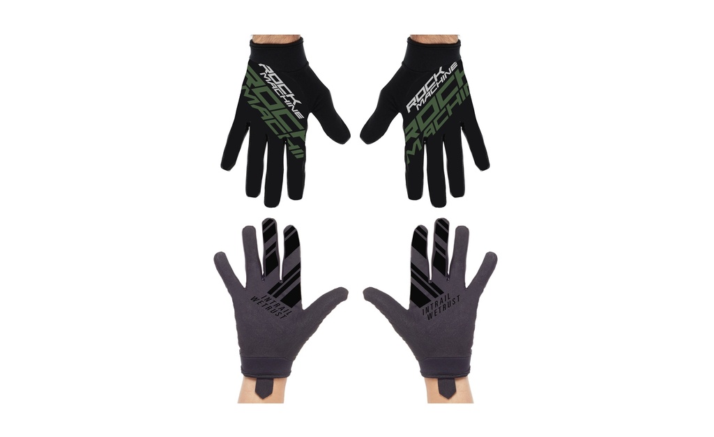 Rock Machine Race FF átmeneti hosszú ujjú kerékpáros kesztyű [fekete/szürke, M]