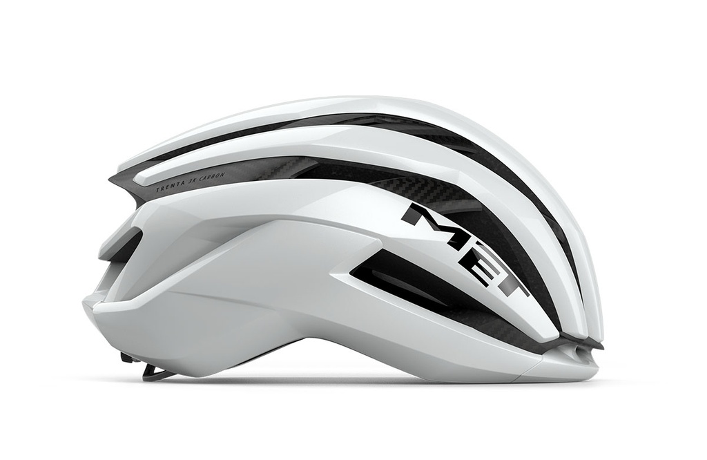 MET New Trenta 3K Carbon kerékpáros sisak [fényes fehér, 52-56 cm (S)]