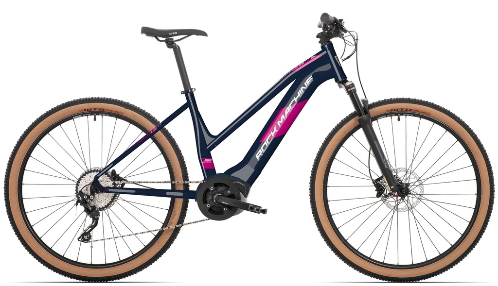 Rock Machine Torrent INT e50-29B Lady elektromos MTB kerékpár [17.5" (M), fényes sötétkék/pink/ezüst]