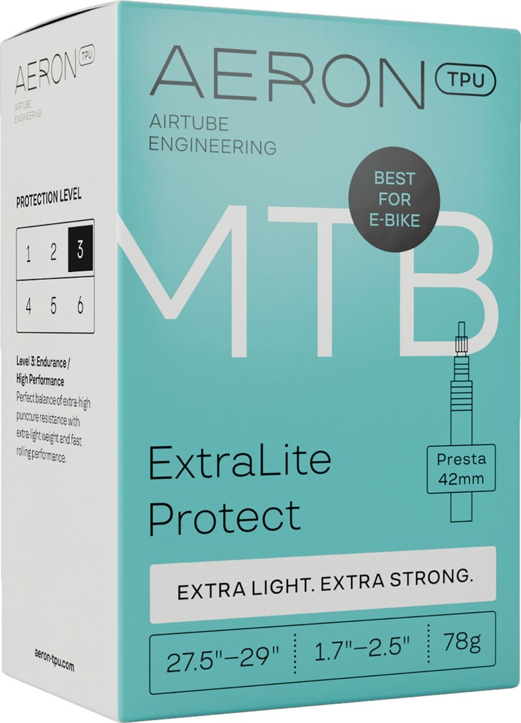 Belső AERON (TPU) 27.5/29'X1.7-2.5' MTB ExtraLight Protect Presta 42mm 90g