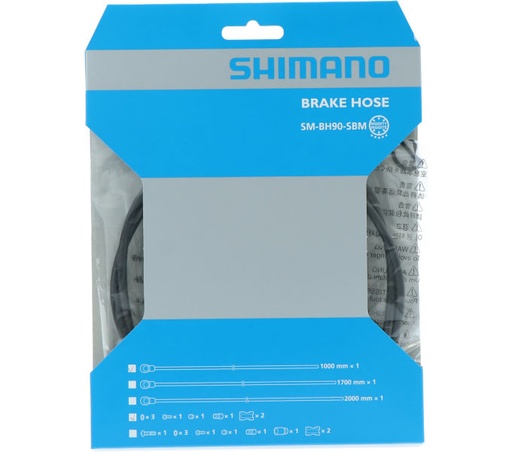 [#PL-ISMBH90SBMLL100A] FÉKHEZ OLAJVEZETÉK 100CM SMBH90-SBM M8100 SZEMBŐL-OLDALRA FEKETE FITTING