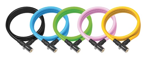 [#VP-8192] Lakat Onguard Neon spirál kábel kulcsos150cmx8mm(5db:fekete,kék, zöld, narancs, pink)