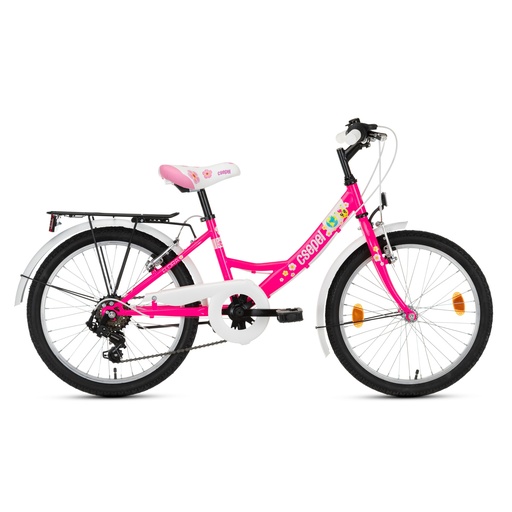 [#CS-94373206NP] Csepel Flora Kerékpár 20" 6sp Neonpiuk