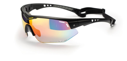 [#BF-7553-BR] Szemüveg BIKEFUN SHARK fekete cat.3 red REVO lencse