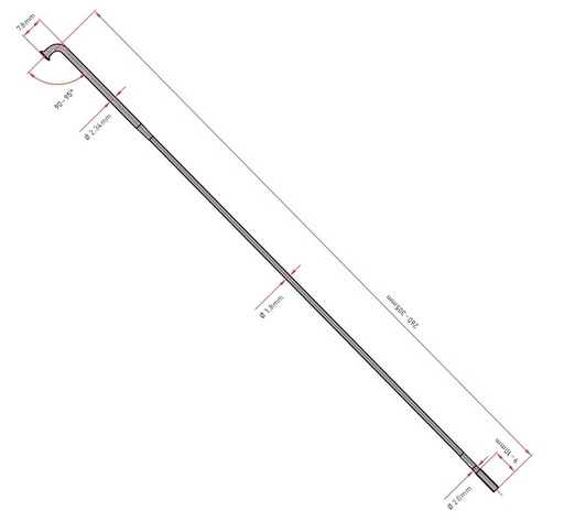 [#BS-SA3023254N0100] Küllő DT Swiss Alpine III 2.0/1.8/2.34x254 ezüst