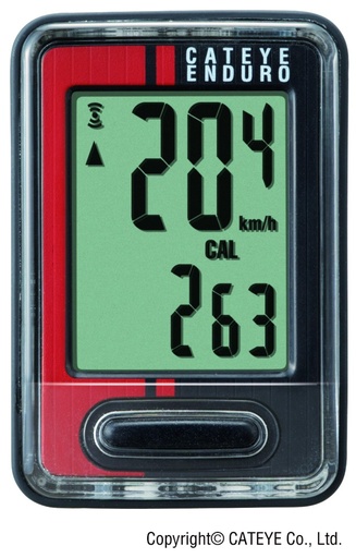 [#PL-CCED400B] CatEye Enduro kerékpár-computer 9 funkció, vezetékes fekete/piros